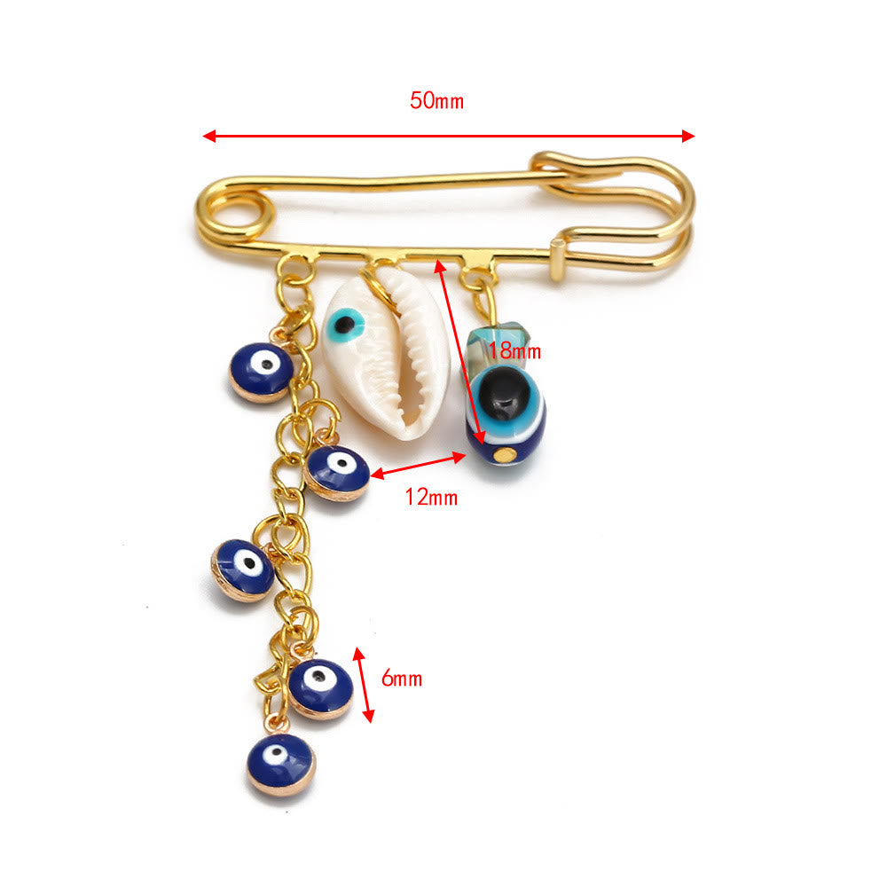 Olivenorma Evil Eye Hamsa Series Brooch - Evil Eye&Shell - image 19