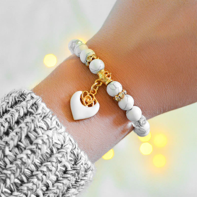 Olivenorma White Rose Beaded Turquoise Bracelet - image 1