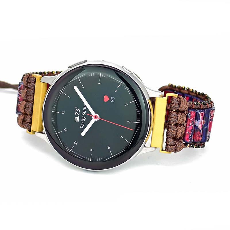 Olivenorma Rose Red Blue Emperor Stone Samsung Strap Wrap Bracelet - image 3