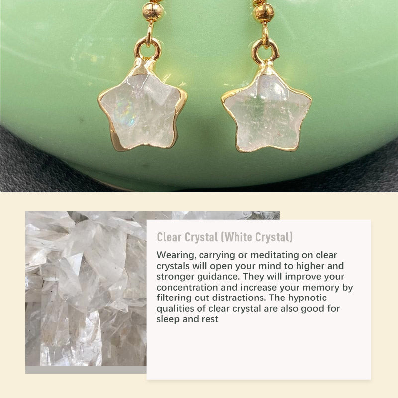 Natural Crystal Stone Earrings - Clear Crystal - image 9