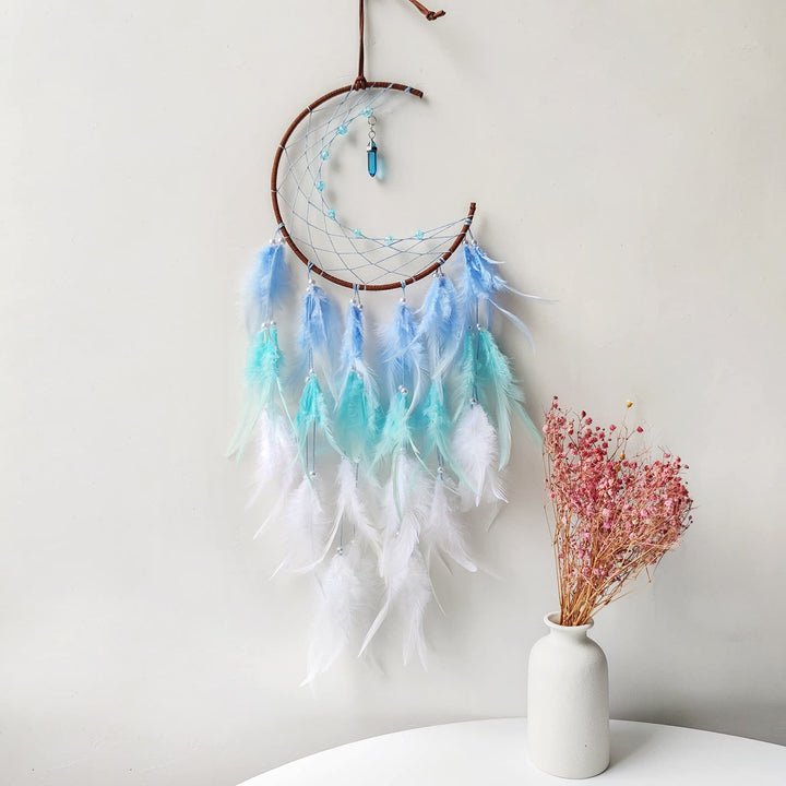 Olivenorma Moon With Blue Topaz Pendan Dream Catcher - image 0