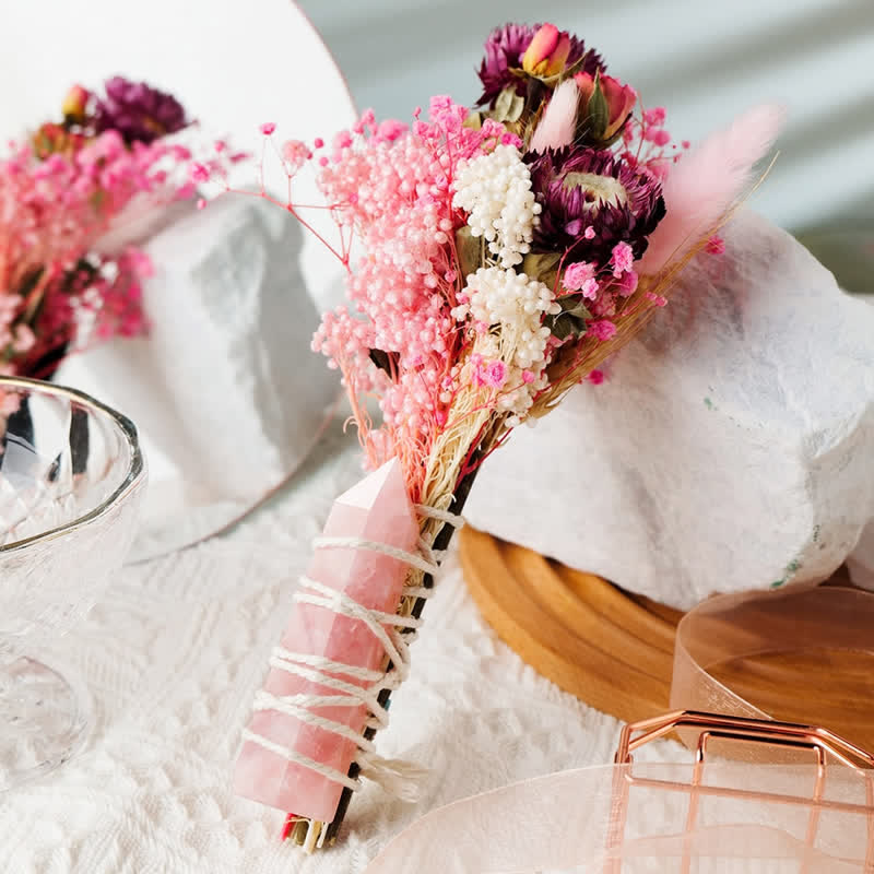 Olivenorma Eternal Bouquet Natural Crystal Wands - Rose Quartz - image 1
