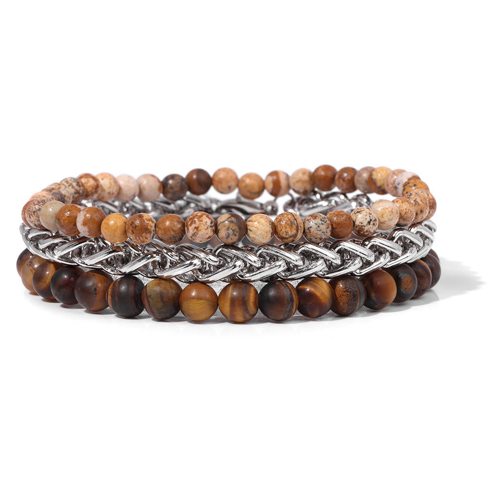 Olivenorma "Peace And Calm" Picture Jasper Bracelet Set - Picture Jasper - image 0