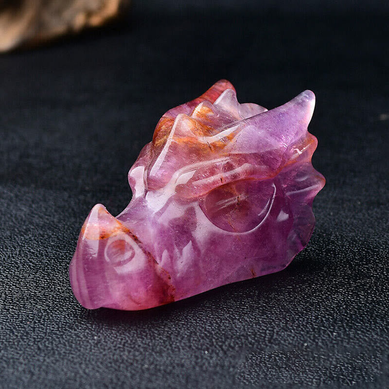 Olivenorma 3.2 Inch Dragon Head Skull Gemstone Decoration - image 27