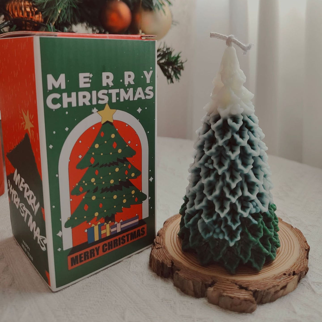 Olivenorma Carved Christmas Tree Candle - Large Larch-7*14cm - image 3