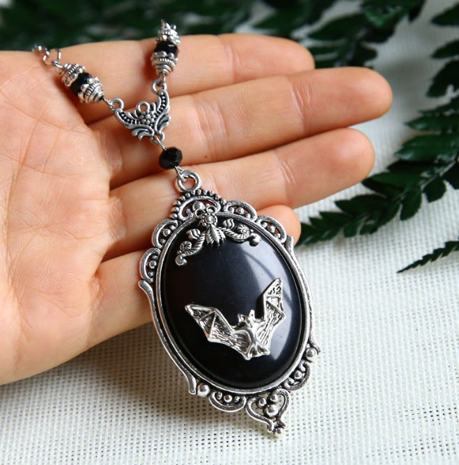 Olivenorma Bat Obsidian Necklace - image 1