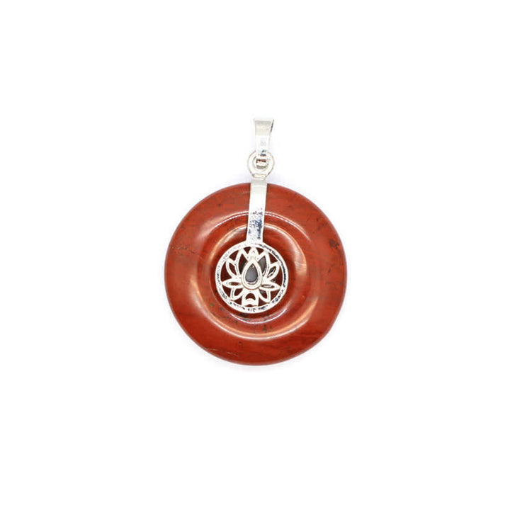 Olivenorma Natural Crystal Peace Buckle Tree Of Life Necklace - Red Agate - Lotus - image 18