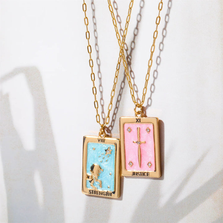 Olivenorma Vintage Tarot Card Square Pendant Titanium Steel Necklace - image 9