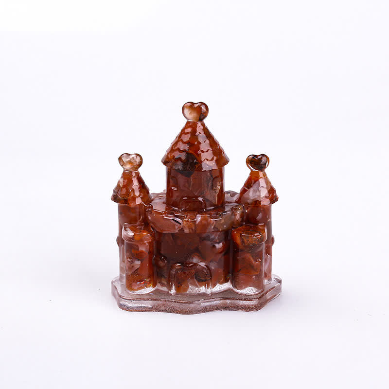 Olivenorma Natural Crystal Epoxy Castle Gemstone Decoration  - Red Agate - image 15