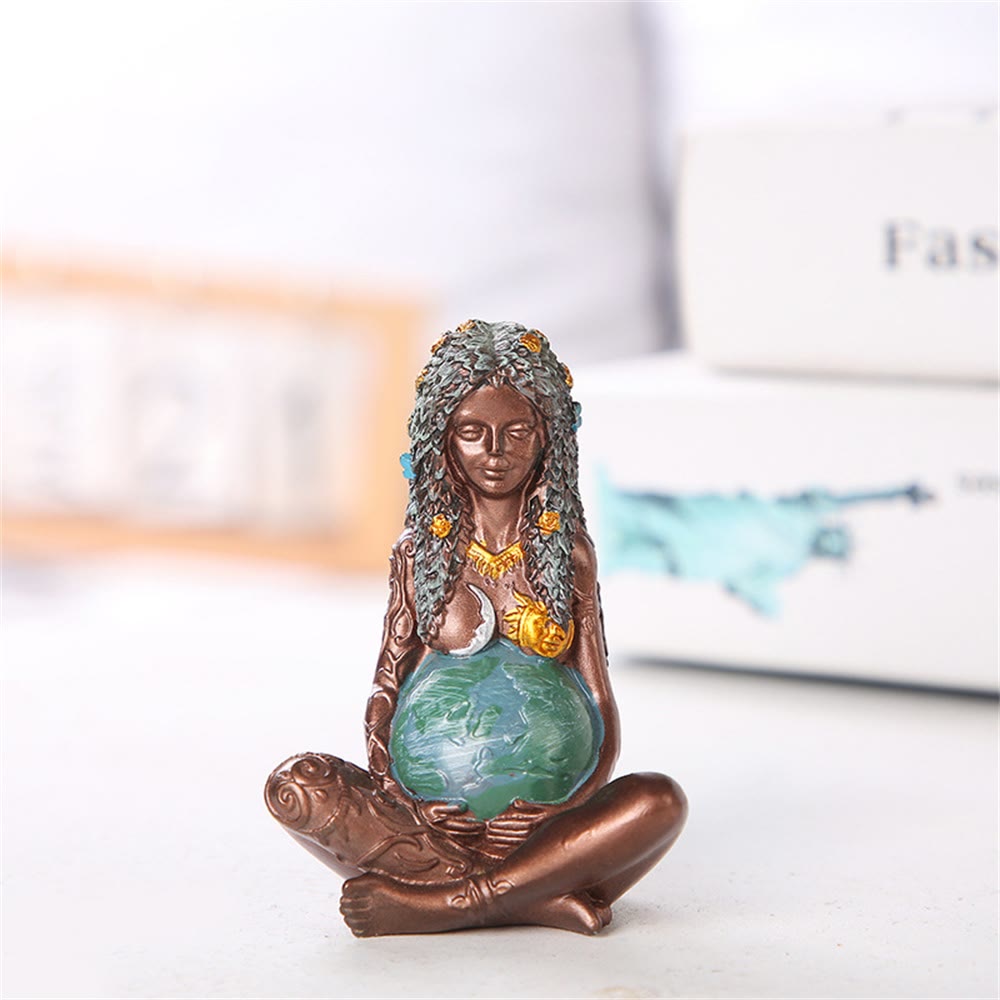Olivenorma Resin Mother Earth Gaia Statue Ornament Decoration - Small - image 1