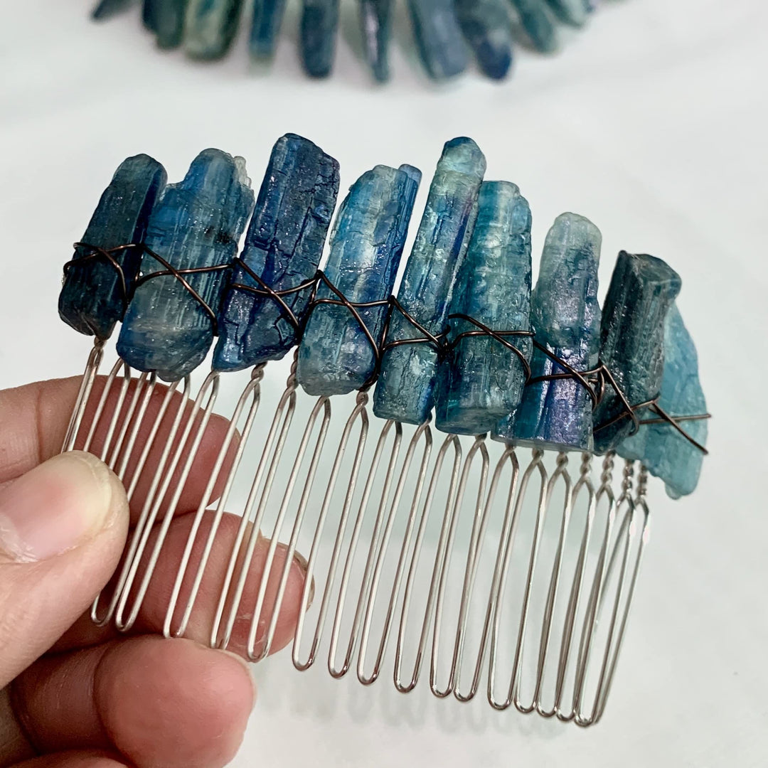 Olivenorma Natural Kyanite Crown Headband Hair Comb Jewelry - Kyanite Hair Comb - image 2