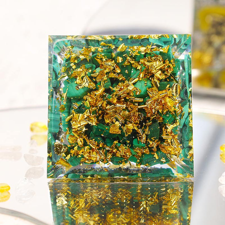 Olivenorma Malachite With Buddha Protection Orgone Pyramid - image 3