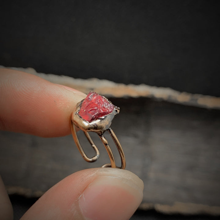 Olivenorma Natural Irregular Raw Stone Twelve Birthstone Adjustable Ring - image 3