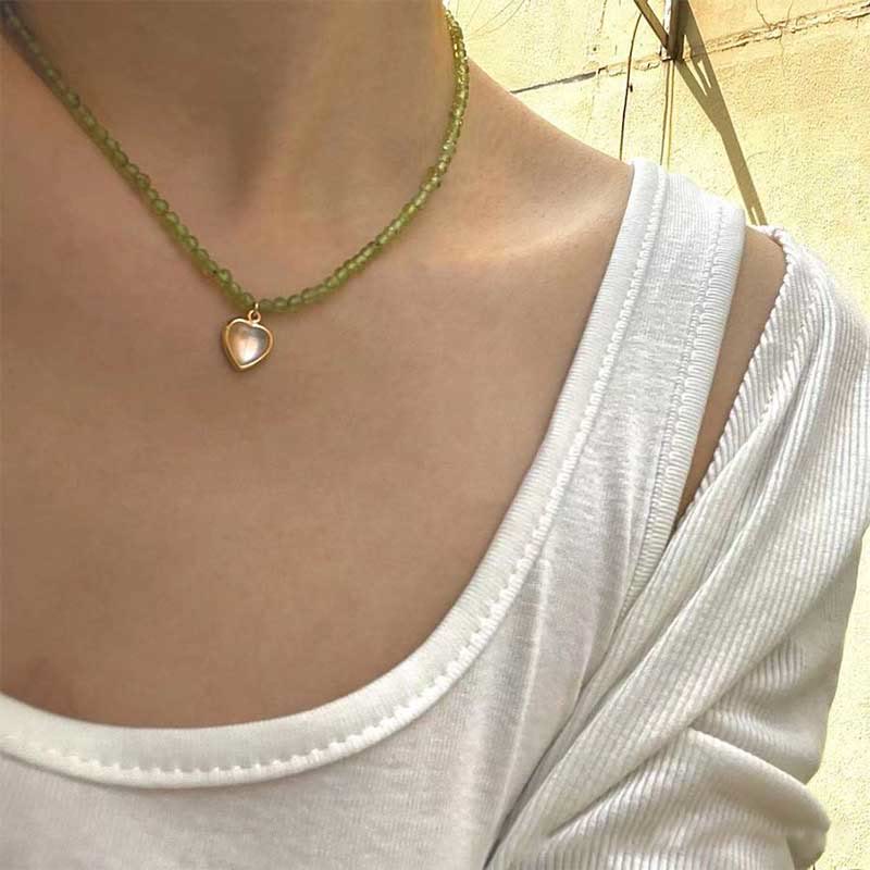 Olivenorma Natural Crystal Metal Plate Pendant Necklace - image 31