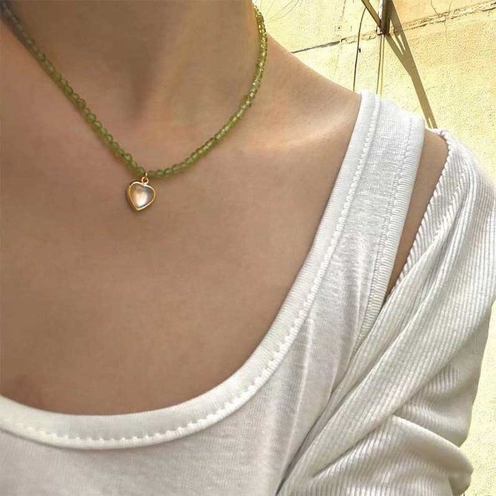 Olivenorma Natural Crystal Metal Plate Pendant Necklace - image 31