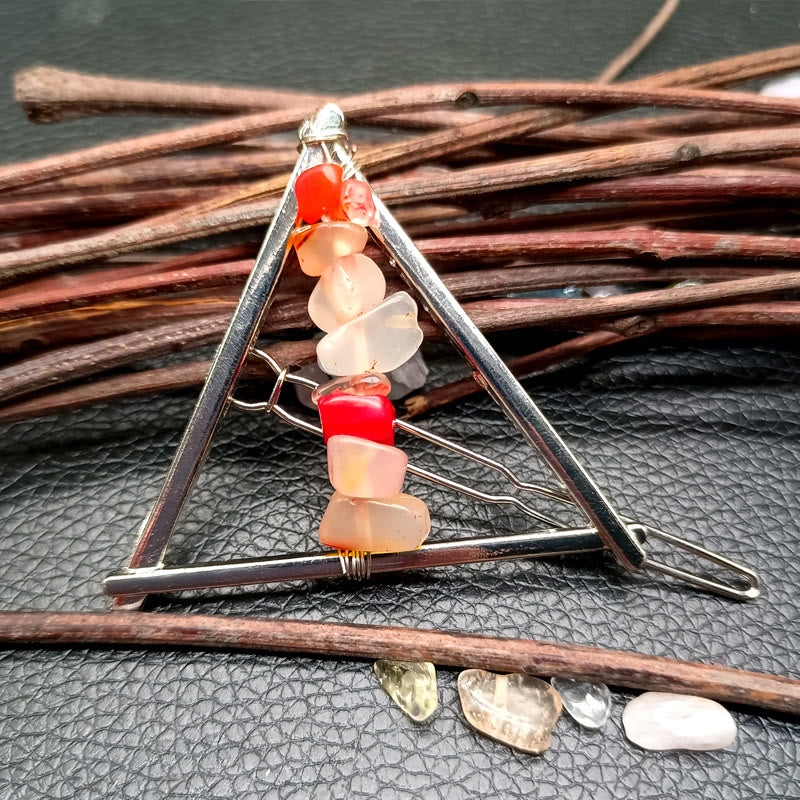 Olivenorma Crystal Triangle Gravel Geometric Hair Accessories Comb Hairpin - image 1