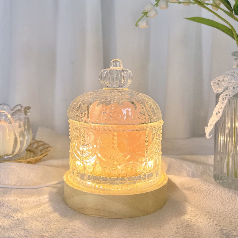 Olivenorma Diffuser Stone Carved Glass Cup Crystal Aromatherapy Lamp - Rose Quartz - Lavender - image 3
