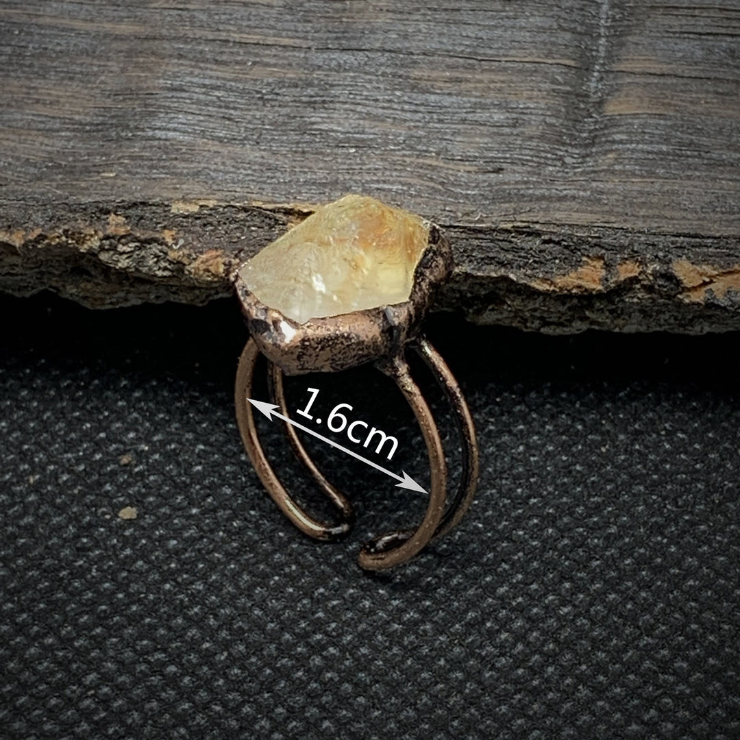 Olivenorma Natural Irregular Raw Stone Twelve Birthstone Adjustable Ring - image 73