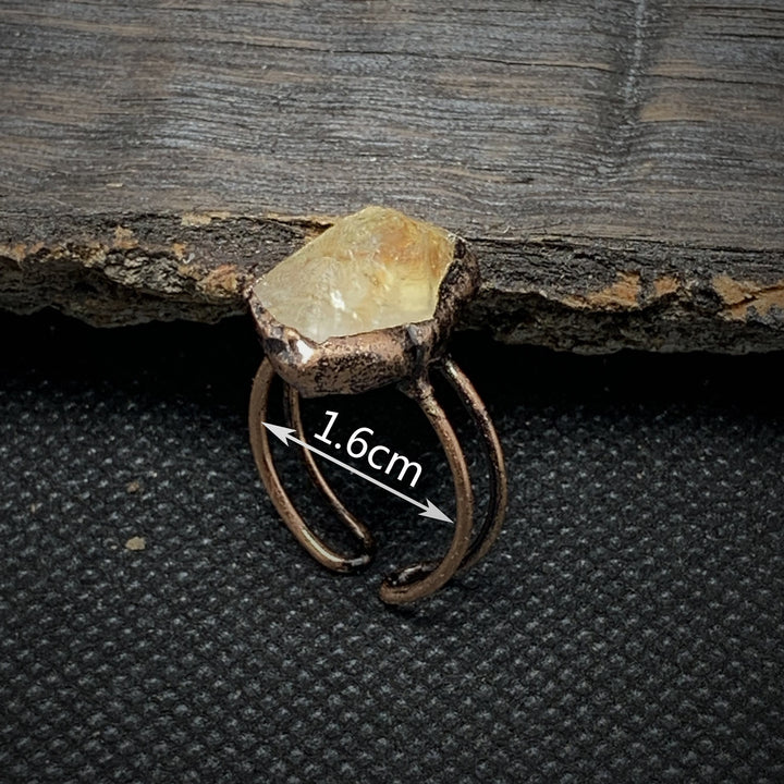 Olivenorma Natural Irregular Raw Stone Twelve Birthstone Adjustable Ring - image 73