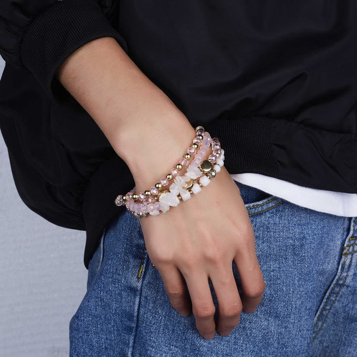 Olivenorma Colorful Natural Crystal Winding Multilayer Adjustable Bracelet  - image 4