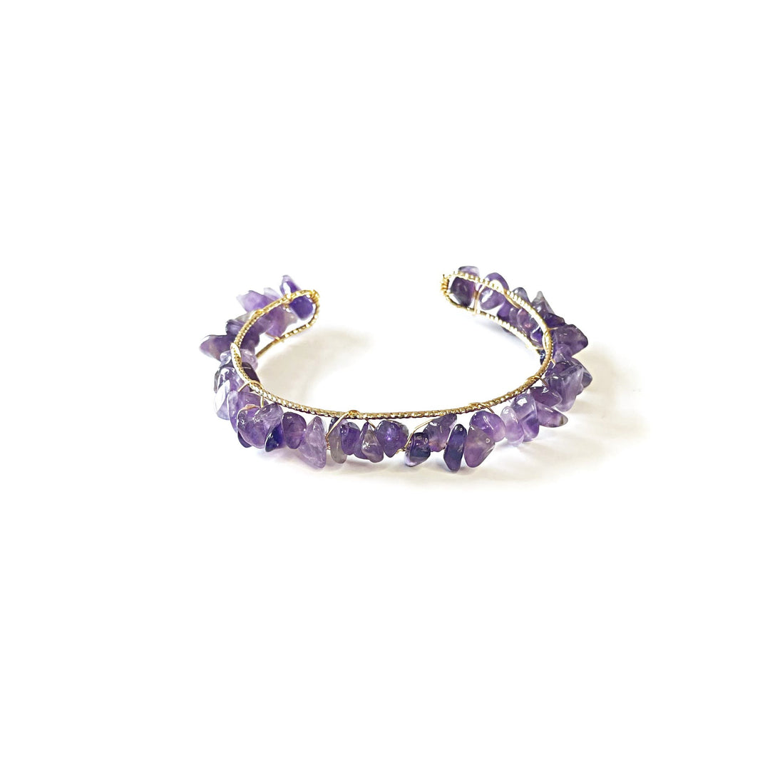 Olivenorma Natural Crystal Gravel Beads Wire Wound Bracelet - image 12