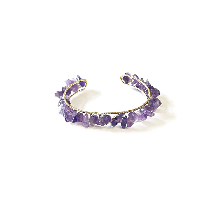 Olivenorma Natural Crystal Gravel Beads Wire Wound Bracelet - image 12