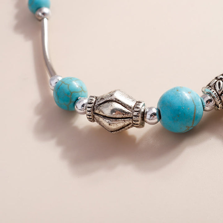 Olivenorma Turquoise Beaded Alloy Cross Pendant Bracelet - image 6