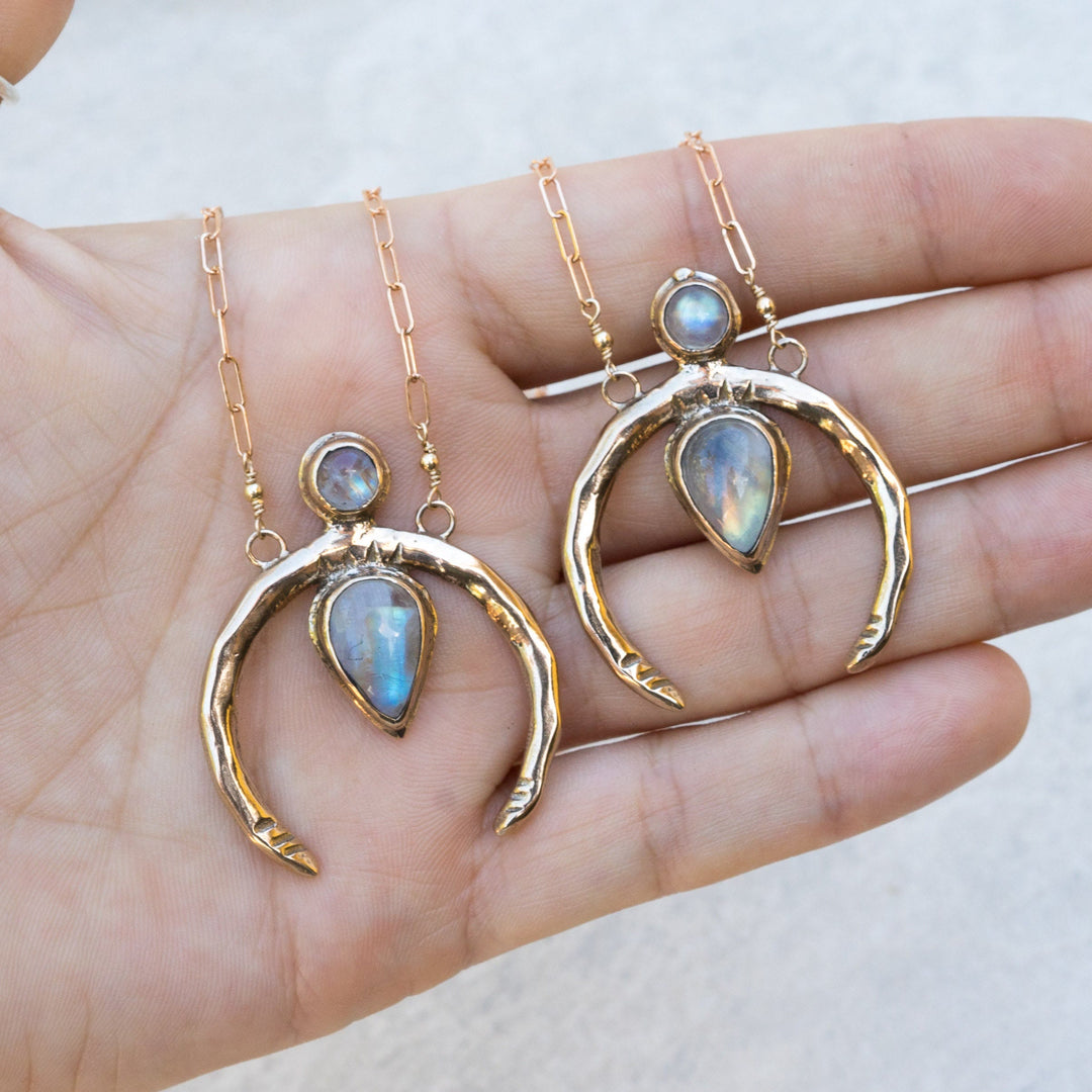 Olivenorma Gold Crescent Moonstone Necklace - image 5