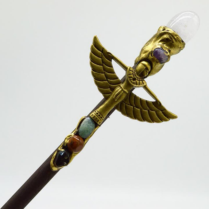 Olivenorma Witch Angel Natural Crystal Wands - Clear Crystal - Gold - image 2