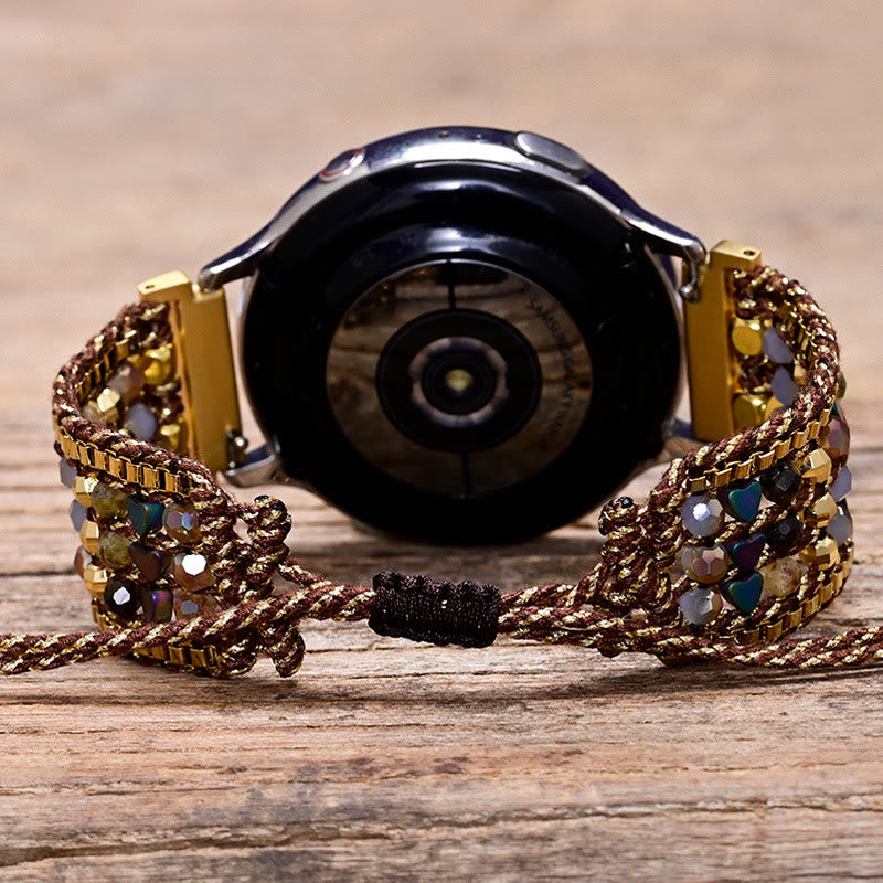 Olivenorma Hematite Crystal Beaded Braided Samsung Strap Bracelet - image 1