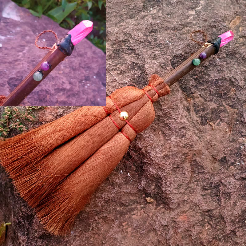 Olivenorma Natural Crystal Magic Broom Ornament - Pink Crystal - image 13