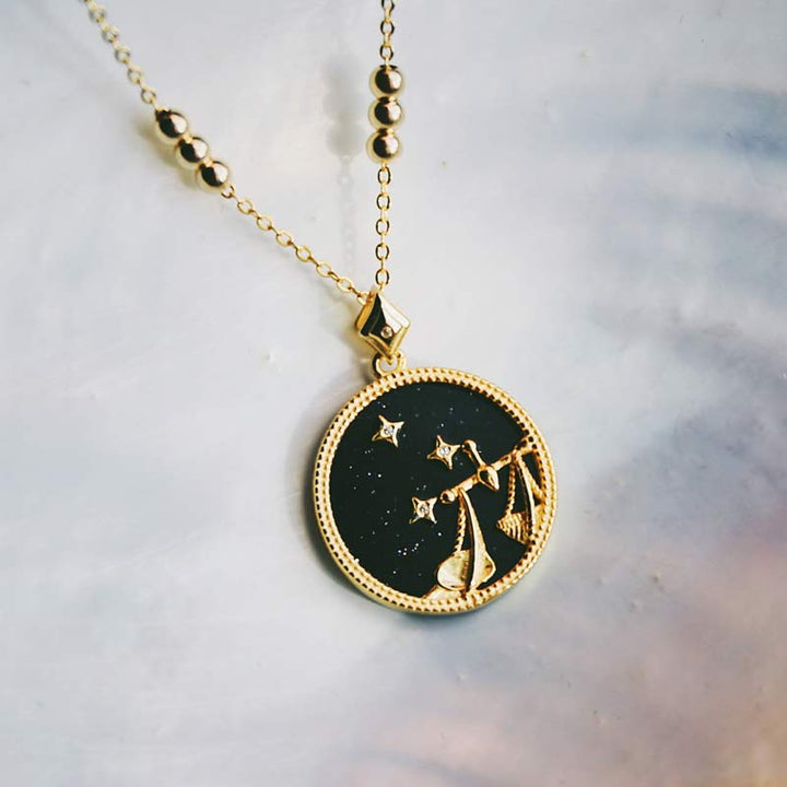 Blue Sandstone Listening Zodiac Necklace - Libra - image 10
