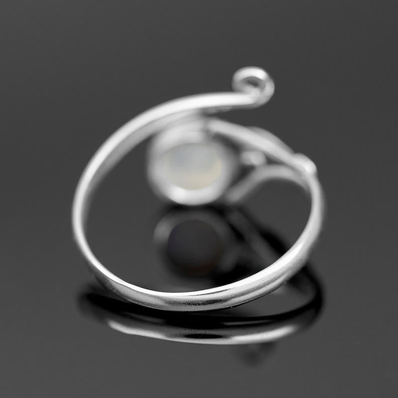 Olivenorma“Purify Energy" - Round Moonstone Retro Ring - image 3