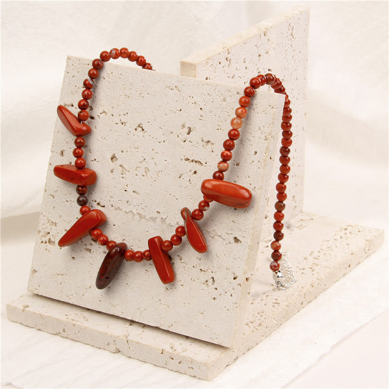 Olivenorma 4mm Bead Natural Tusk Stone Bohemian Necklace - image 2