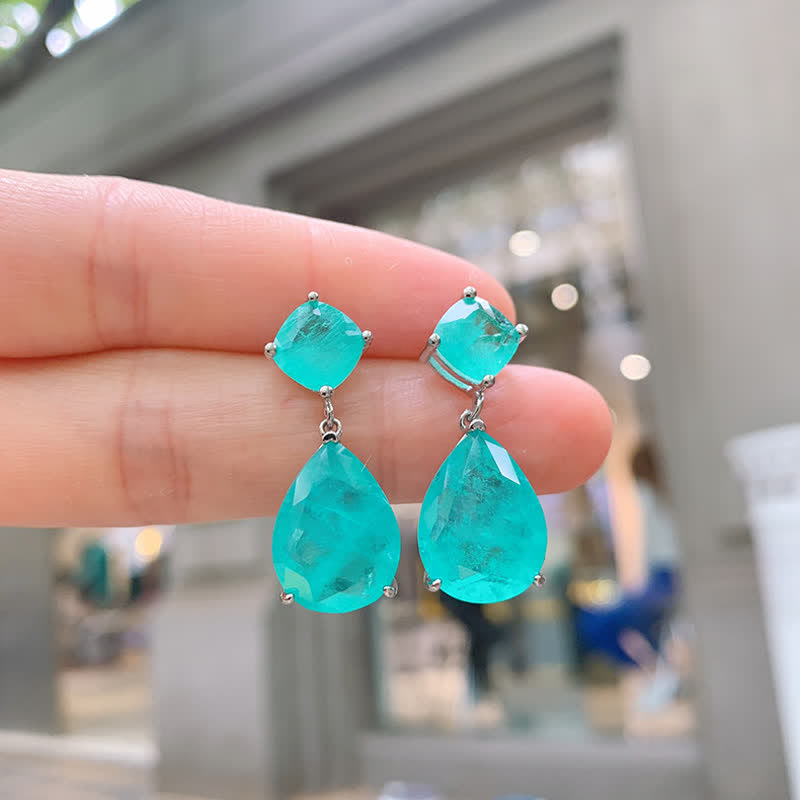 Paraiba Tourmaline Water Drop Eearrings - image 4