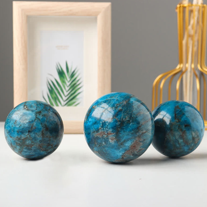 Blue apatite Strength Crystal Sphere - image 6