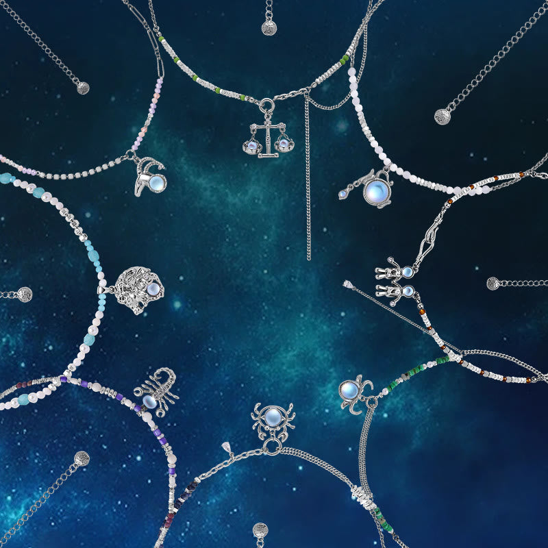 Olivenorma Moonstone Zodiac Pendant Alloy Necklace - image 0