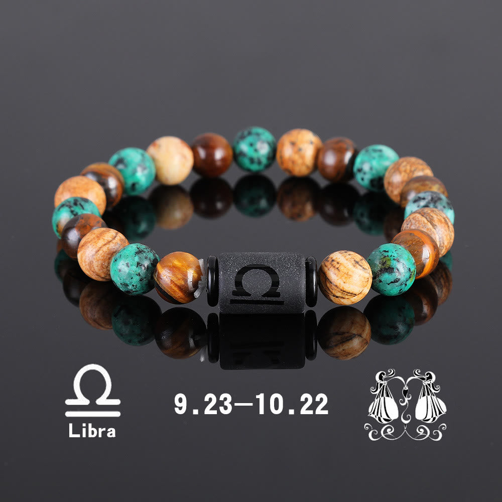 Olivenorma Tiger Eye Bronzite Beaded Zodiac Pendant Bracelet - Libra - image 7