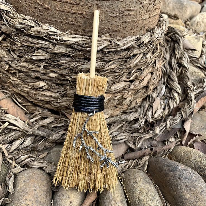 Olivenorma Handmade Mini Broom Crystal Ornamet - Branch & Silver - image 31