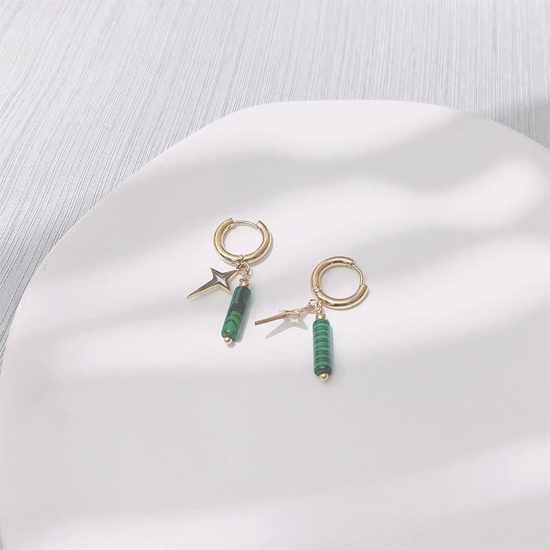 Olivenorma Natural Malachite Star Pendant Earrings Necklace Bracelet  - Earrings - image 3