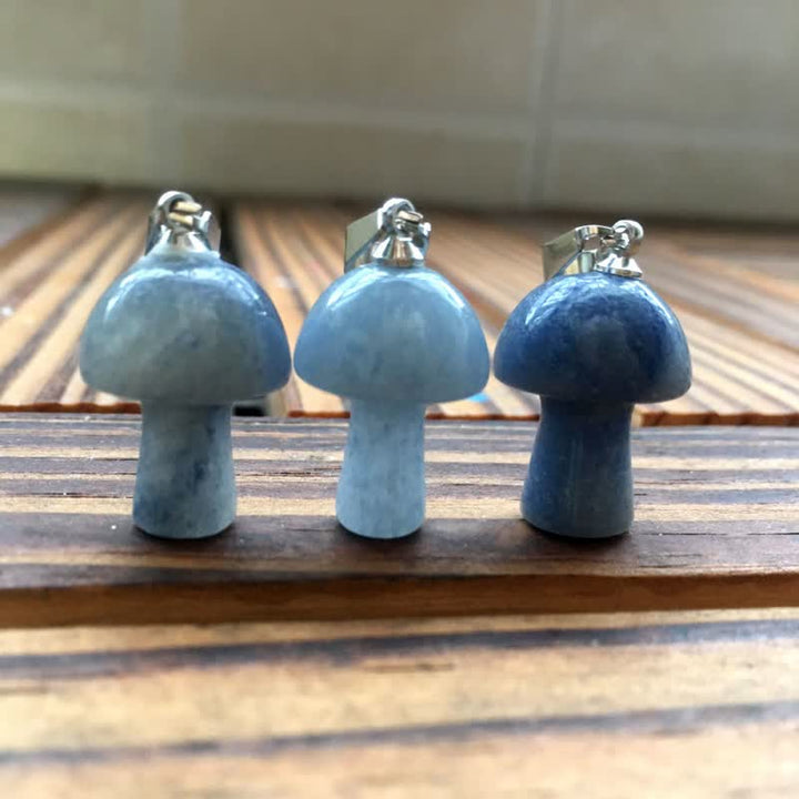Olivenorma Spiritual Attunement Mushroom Design Healing Necklace - Blue Aventurine - image 16