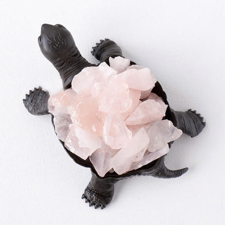 Olivenorma Natural Crystal Cluster Turtle Ornament Lamp Gemstone Decoration - Rose Quartz Without Lamp - image 3
