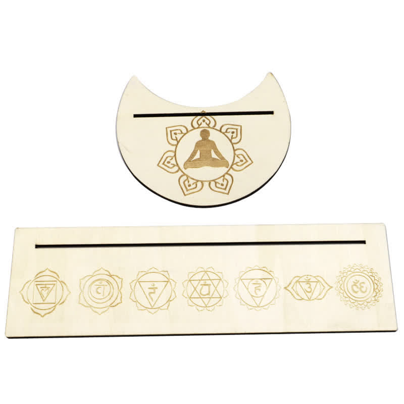 Moon And Eyes Wooden Tarot Card Holder - Meditation - image 10