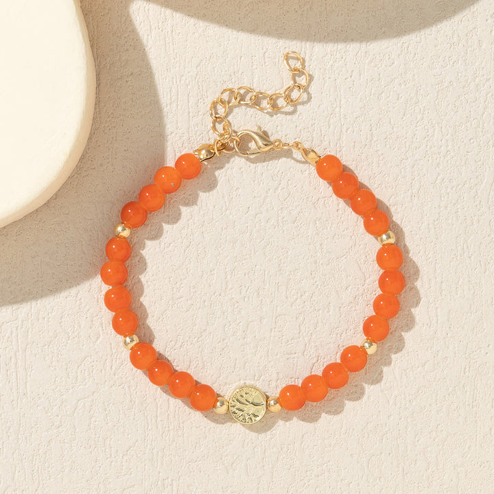 Olivenorma Multicolor Crystal Beaded Tree of Life Bracelet - Carnelian - image 11