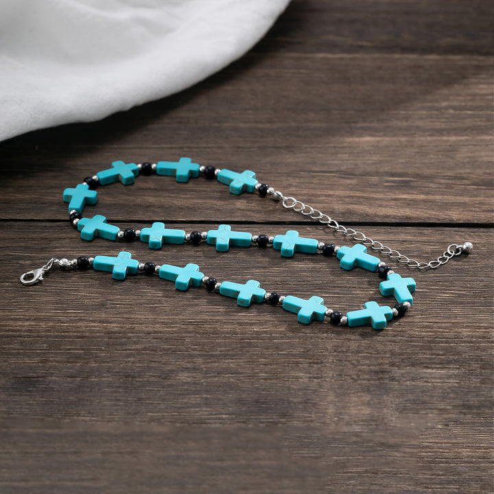 Olivenorma Turquoise Cross Strand Necklace - image 3