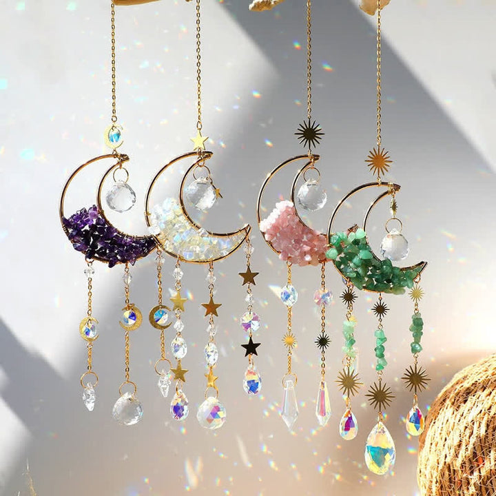 Olivenorma Moon Crystal Hourglass Wind Chime Suncatcher - image 23
