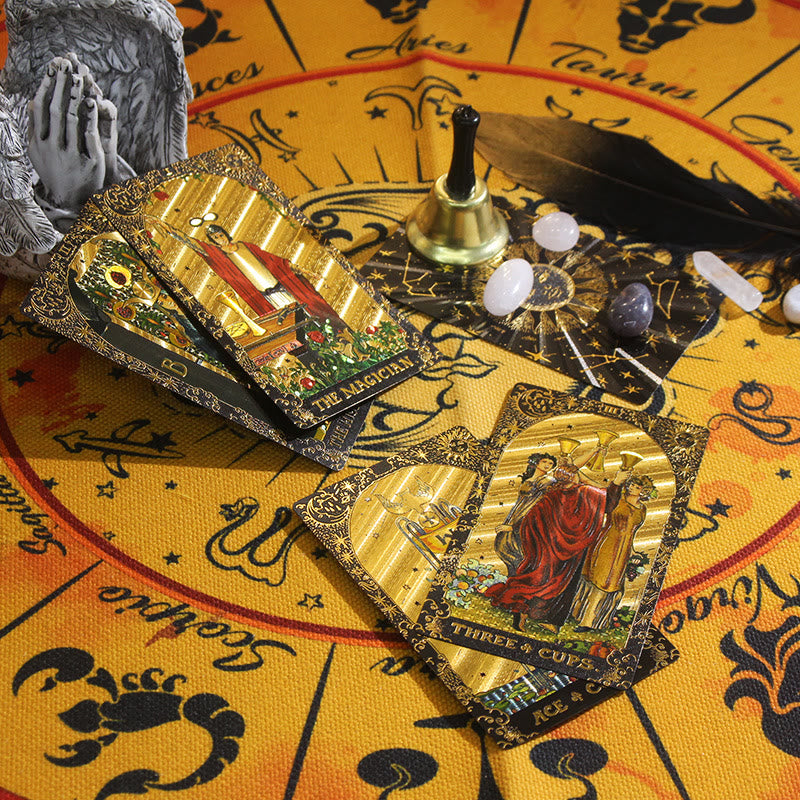 Olivenorma Black Gold Waite Foil Golden Tarot Deck Cards - image 14