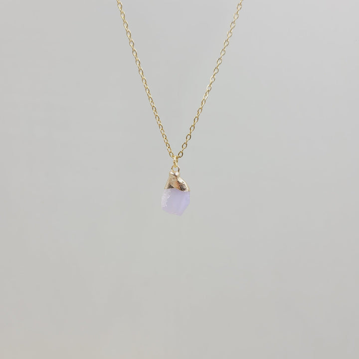 Olivenorma Irregular Crystal Raw Stone Gem gemstone Necklace - Blue Chalcedony - image 37