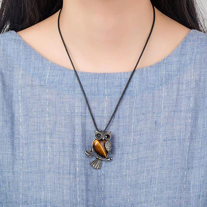 SPIRITUAL ENERGY - Owl Gemstone Necklace with Bracelet Gift Set - image 48