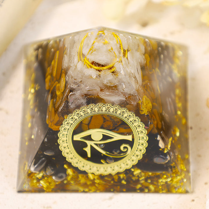 Olivenorma The Energy Protection Obsidian & Tiger Eye Orgone Pyramid - image 3